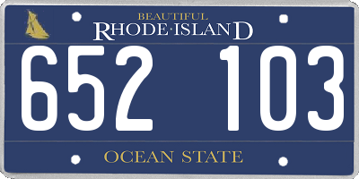RI license plate 652103