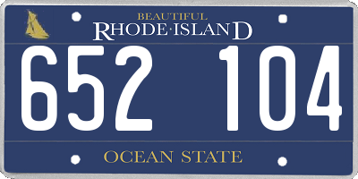 RI license plate 652104