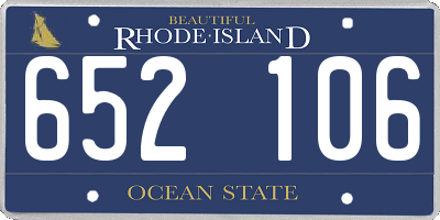 RI license plate 652106