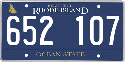 RI license plate 652107