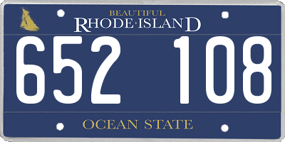RI license plate 652108