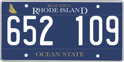 RI license plate 652109