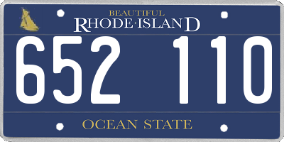 RI license plate 652110