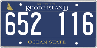 RI license plate 652116