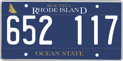RI license plate 652117