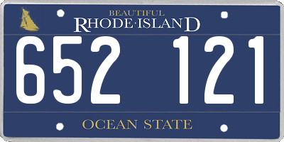 RI license plate 652121