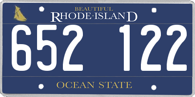 RI license plate 652122