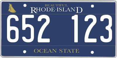 RI license plate 652123