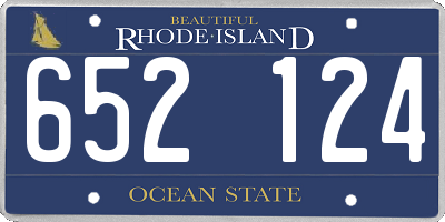 RI license plate 652124