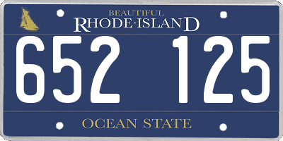 RI license plate 652125