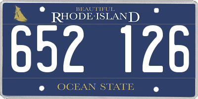 RI license plate 652126