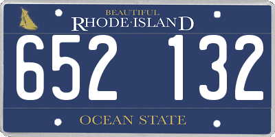 RI license plate 652132