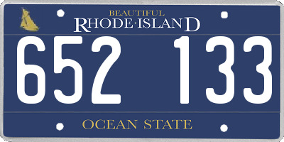 RI license plate 652133