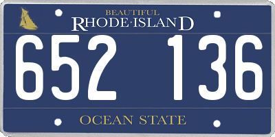 RI license plate 652136