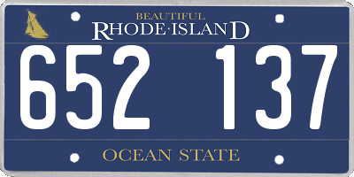 RI license plate 652137