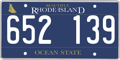 RI license plate 652139
