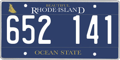 RI license plate 652141