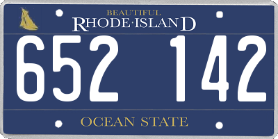 RI license plate 652142