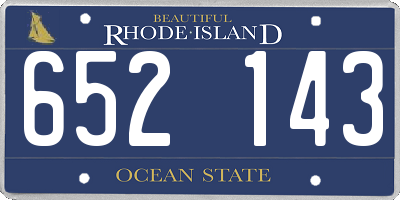 RI license plate 652143