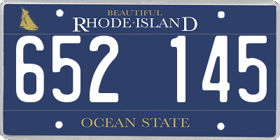 RI license plate 652145