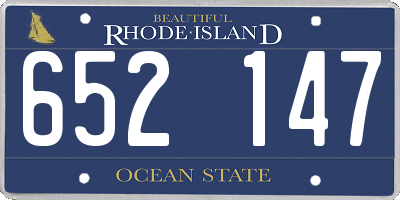 RI license plate 652147