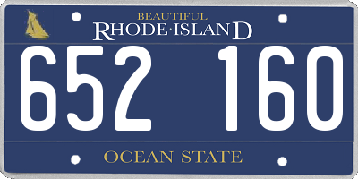 RI license plate 652160