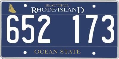 RI license plate 652173