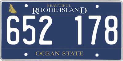 RI license plate 652178