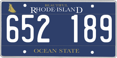 RI license plate 652189