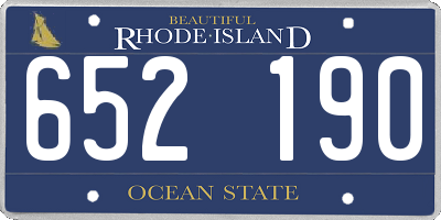 RI license plate 652190