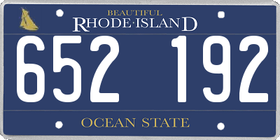 RI license plate 652192