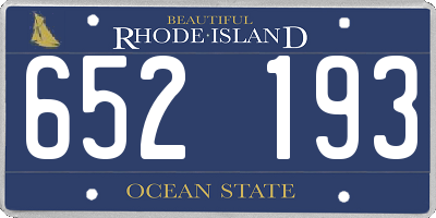 RI license plate 652193