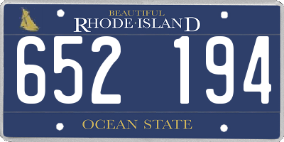 RI license plate 652194