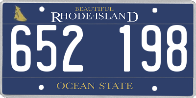 RI license plate 652198