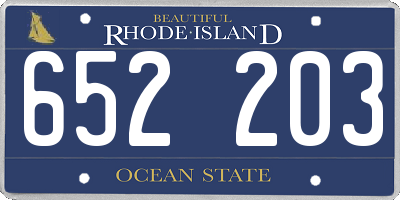 RI license plate 652203