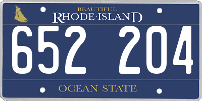 RI license plate 652204