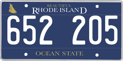 RI license plate 652205