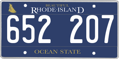 RI license plate 652207
