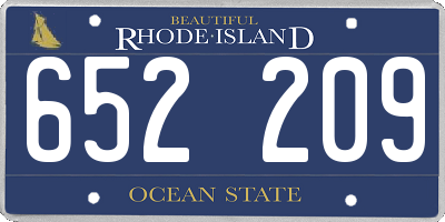 RI license plate 652209