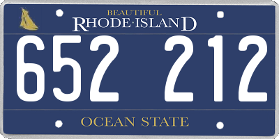 RI license plate 652212