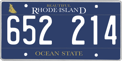 RI license plate 652214