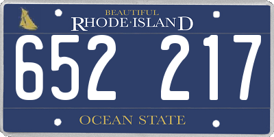 RI license plate 652217