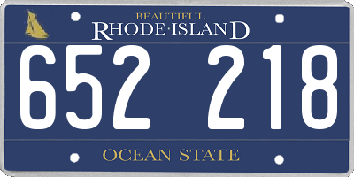 RI license plate 652218