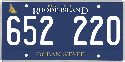 RI license plate 652220