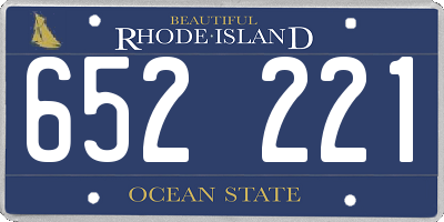 RI license plate 652221