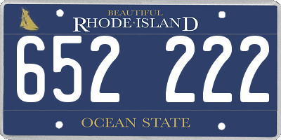 RI license plate 652222
