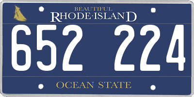 RI license plate 652224