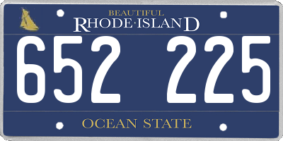RI license plate 652225