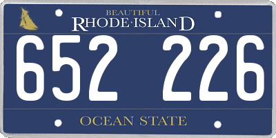 RI license plate 652226