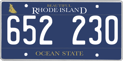 RI license plate 652230